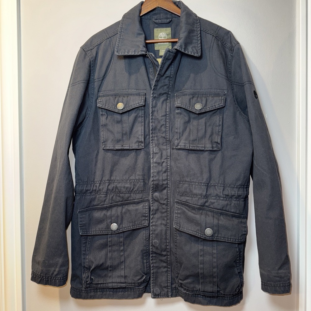 Timberland Men‎ Brookfield Mountain Sz S Twill Military 100% Cotton Jacket Zip